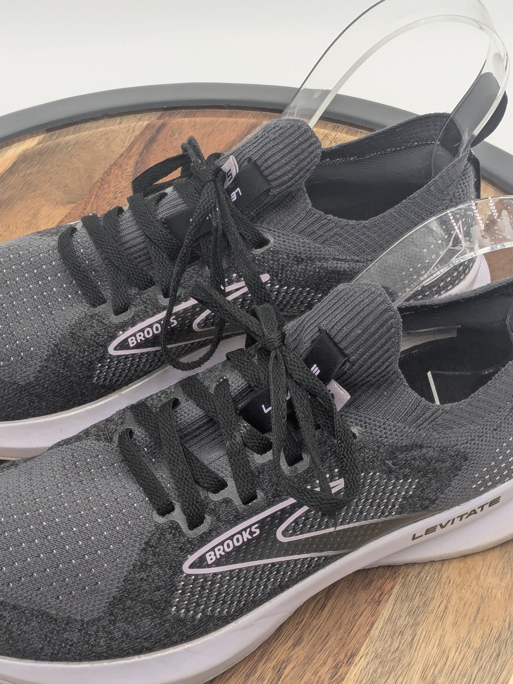 Brooks Levitate StealthFit Running Shoes Black Gray Women Sz.8 Athletic Sneaker